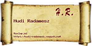 Hudi Radamesz névjegykártya